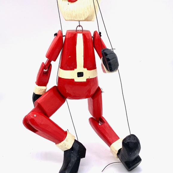 Santa Marionette All hand Carved and Painted - Picture 2 of 2